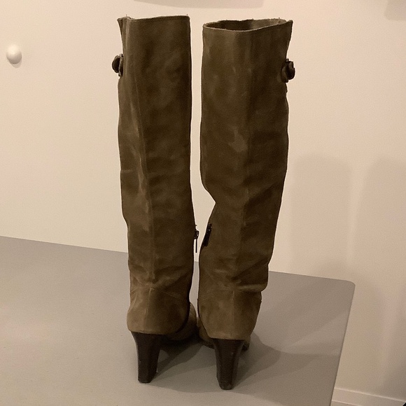 Michael Kors Tall Suede Khaki Round Toe Boot Size 9M - Picture 4 of 14